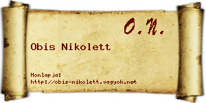 Obis Nikolett névjegykártya